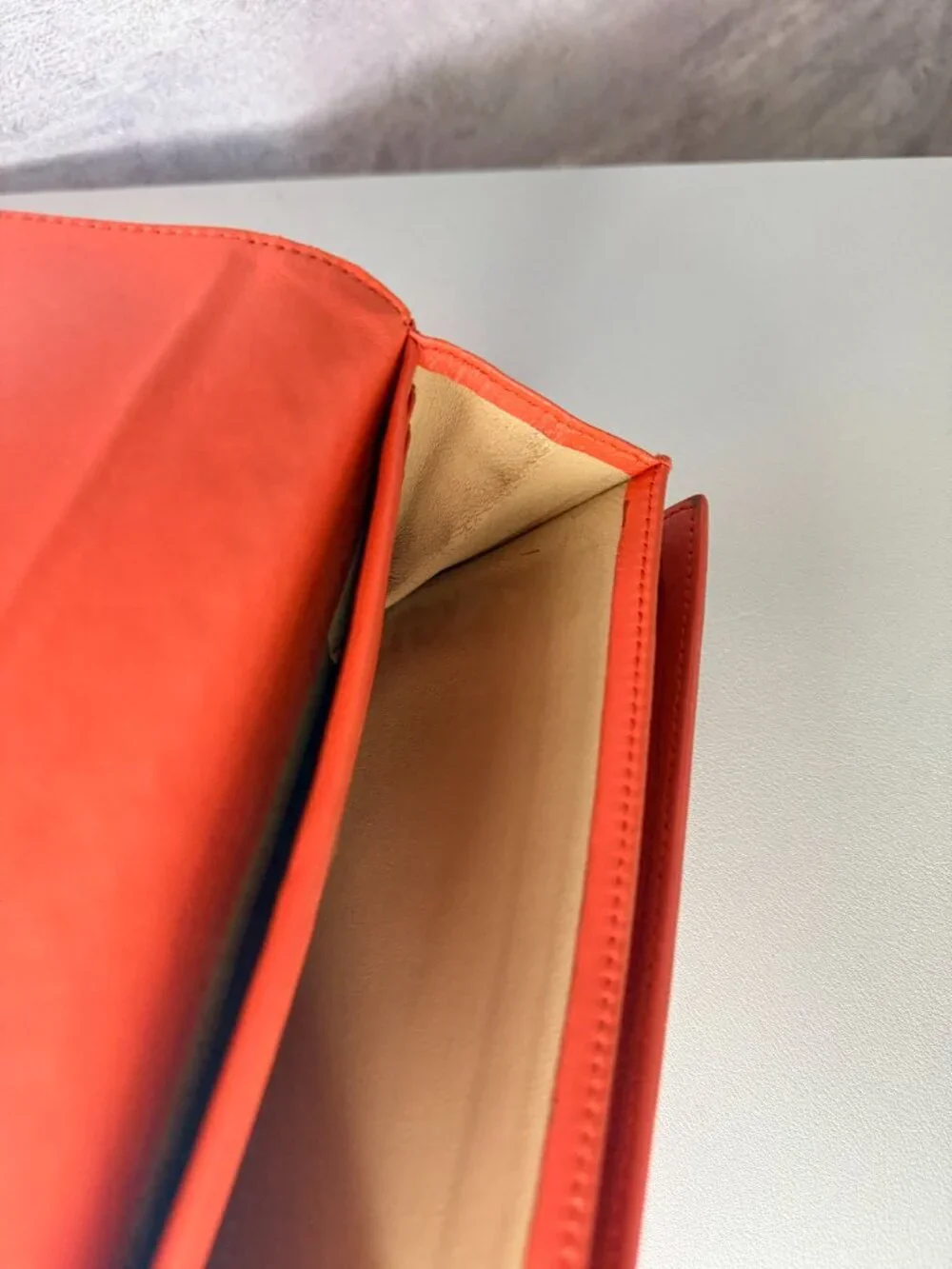 PROJECT Bottega Venetta Intrecciato Coral Leather Long Wallet